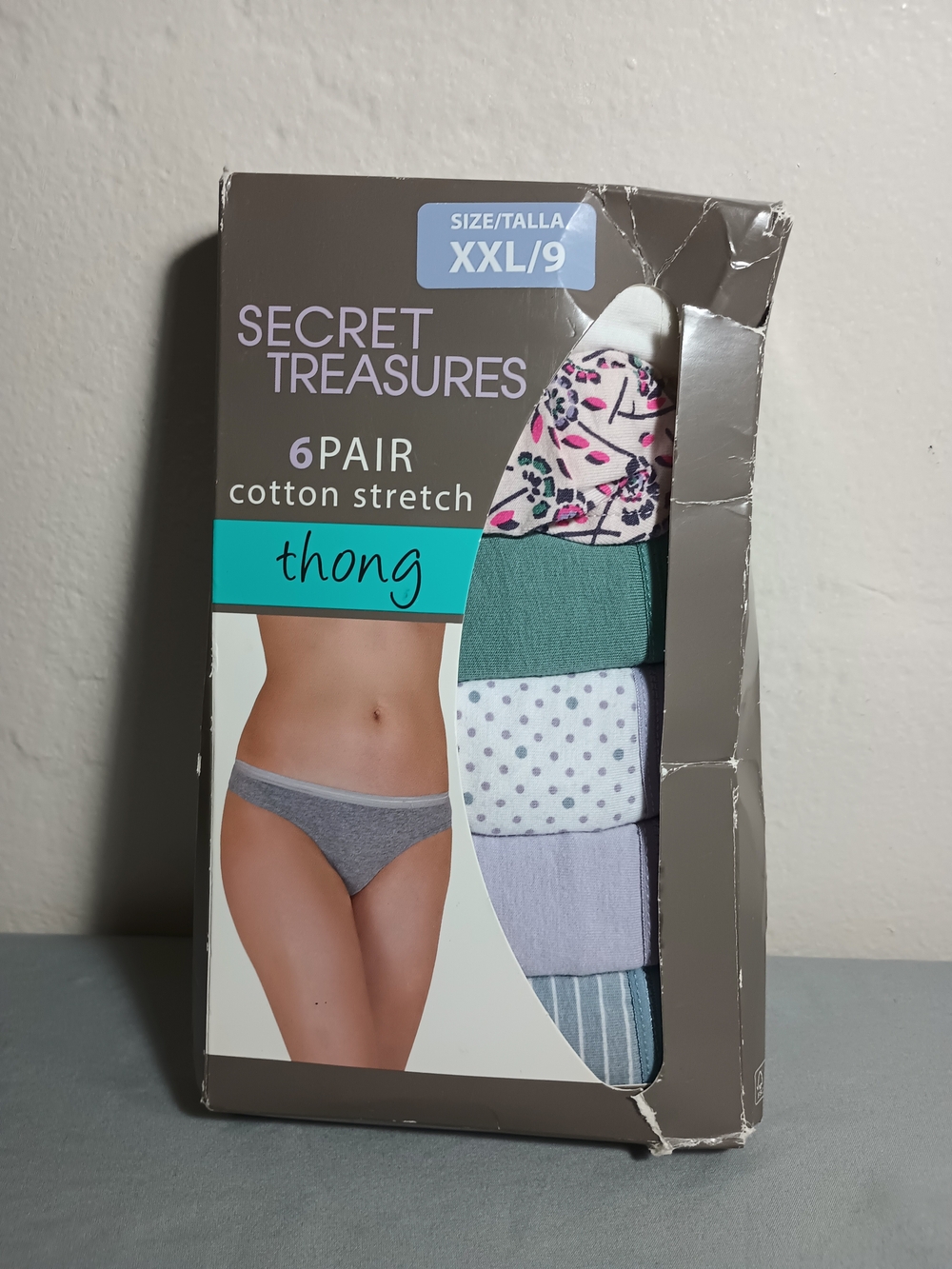 Secret Treasures Women's Cotton Stretch Thong Underwear